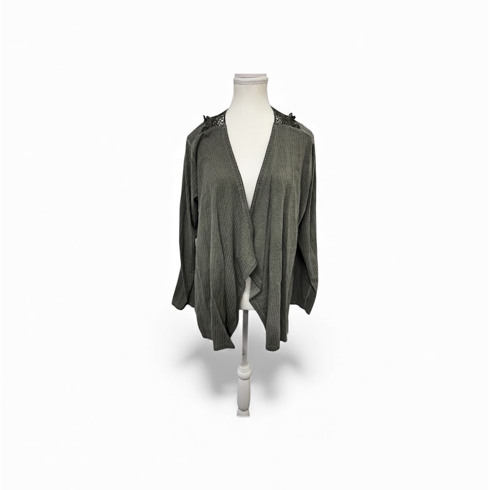 Chic Open Front Cardigan in Olive